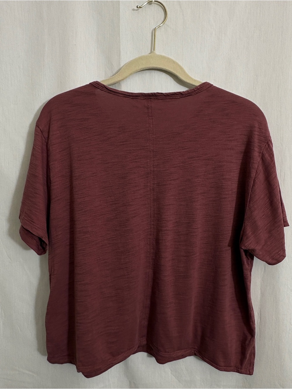 Athleta Essential Slub Tee Rosewood Red Medium Supima Cotton Short Sleeve - Picture 3 of 6